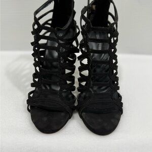 Elegant Black Strappy Women's Heels